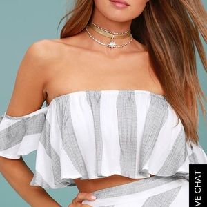 LuLu’s “Sea of Cortez” off the shoulder top